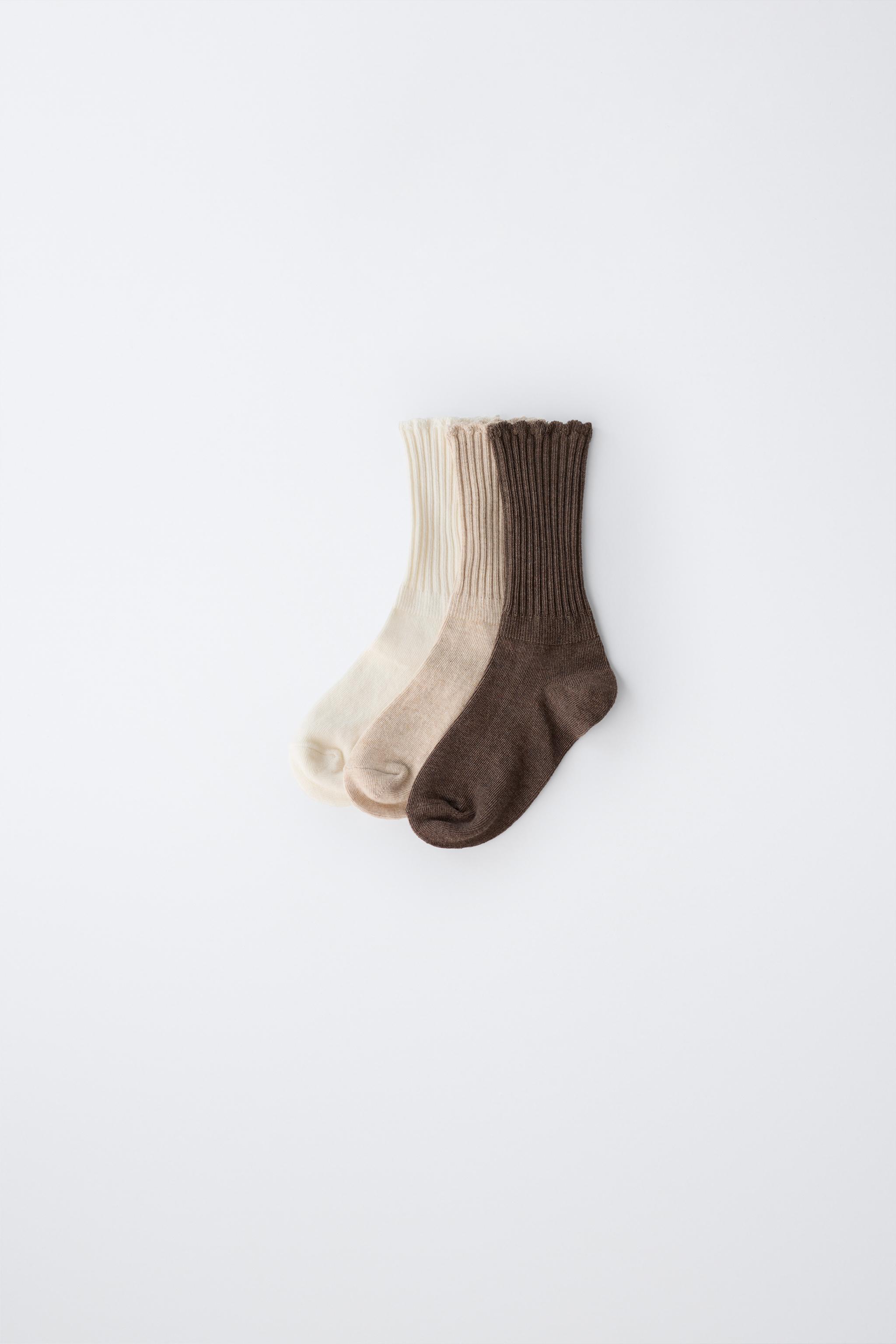 LOT DE TROIS PAIRES CHAUSSETTES MI-HAUTES EN VELOURS BOUCLÉ